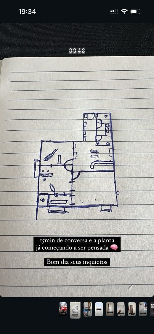A planta da clínica no papel